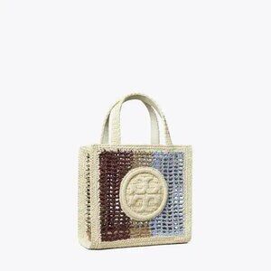 Tory Burch Ella Striped Hand Crocheted XS Tote,  Multi, NWT